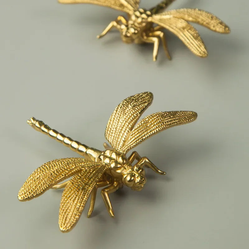 Nordic Gold Dragonfly Single Hole Brass Furniture Handle Luxurious - Lorena Segura Design Lorena Segura Design