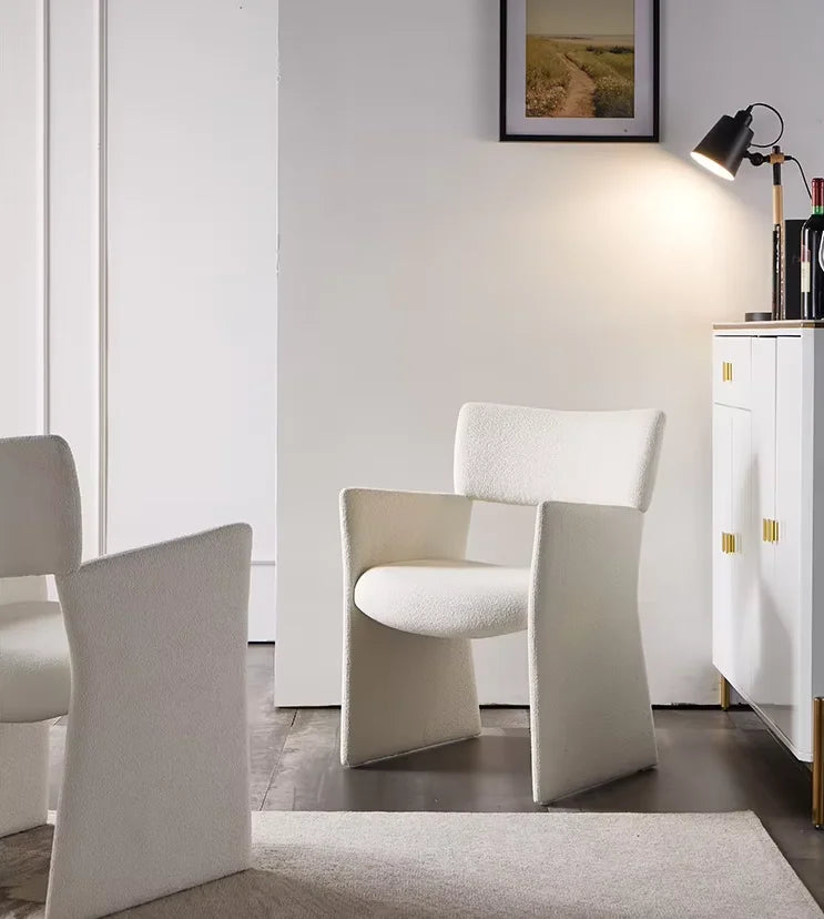 Nordic customize fabric dining chairs modern luxury single sofa boucle - Lorena Segura Design Lorena Segura Design