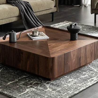 Square Coffee Table Walnut Grain - Lorena Segura Design