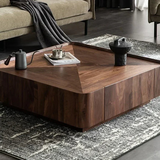 Square Coffee Table Walnut Grain - Lorena Segura Design Lorena Segura Design
