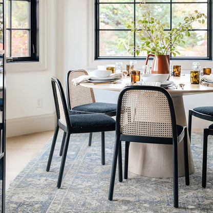 Rattan Dining Chair Soft Velvet - Lorena Segura Design