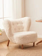 modern lounge chair Teddy wool boucle fabric white accent chair - Lorena Segura Design