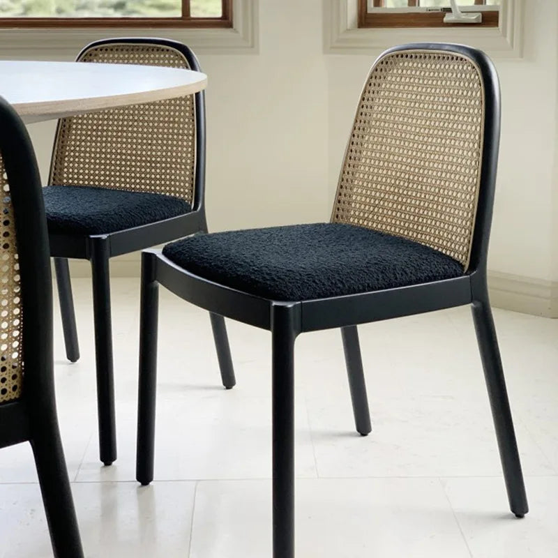Rattan Dining Chair Soft Velvet - Lorena Segura Design