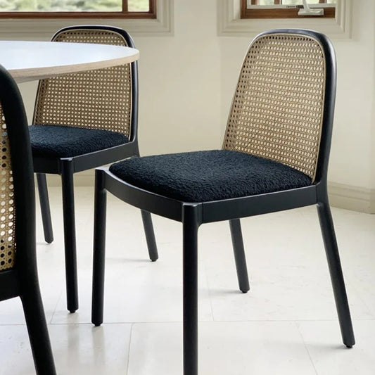 Rattan Dining Chair Soft Velvet - Lorena Segura Design Lorena Segura Design