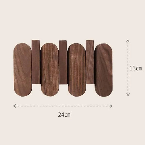 Luxury Wall Coat Rack Walnut Wood Clothes Dress Hanger Hooks Backpack - Lorena Segura Design Lorena Segura Design