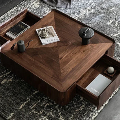 Square Coffee Table Walnut Grain - Lorena Segura Design