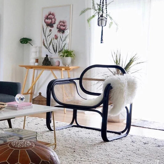 Rattan Chair Natural True Rattan Single Sofa Chair Modern Home ins - Lorena Segura Design Lorena Segura Design