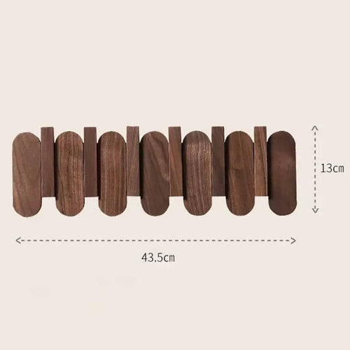 Luxury Wall Coat Rack Walnut Wood Clothes Dress Hanger Hooks Backpack - Lorena Segura Design Lorena Segura Design