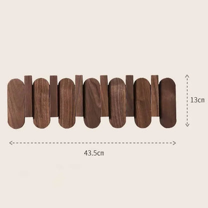 Luxury Wall Coat Rack Walnut Wood Clothes Dress Hanger Hooks Backpack - Lorena Segura Design