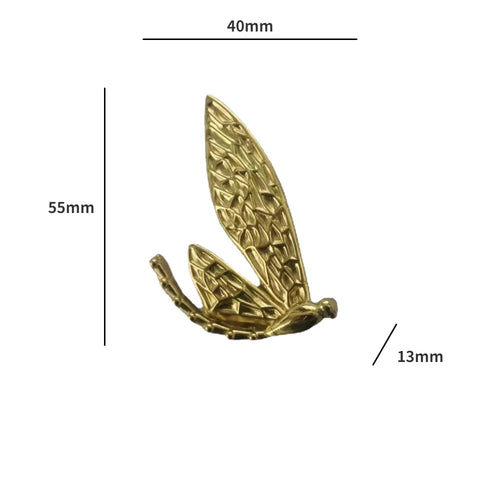 Nordic Gold Dragonfly Single Hole Brass Furniture Handle Luxurious - Lorena Segura Design