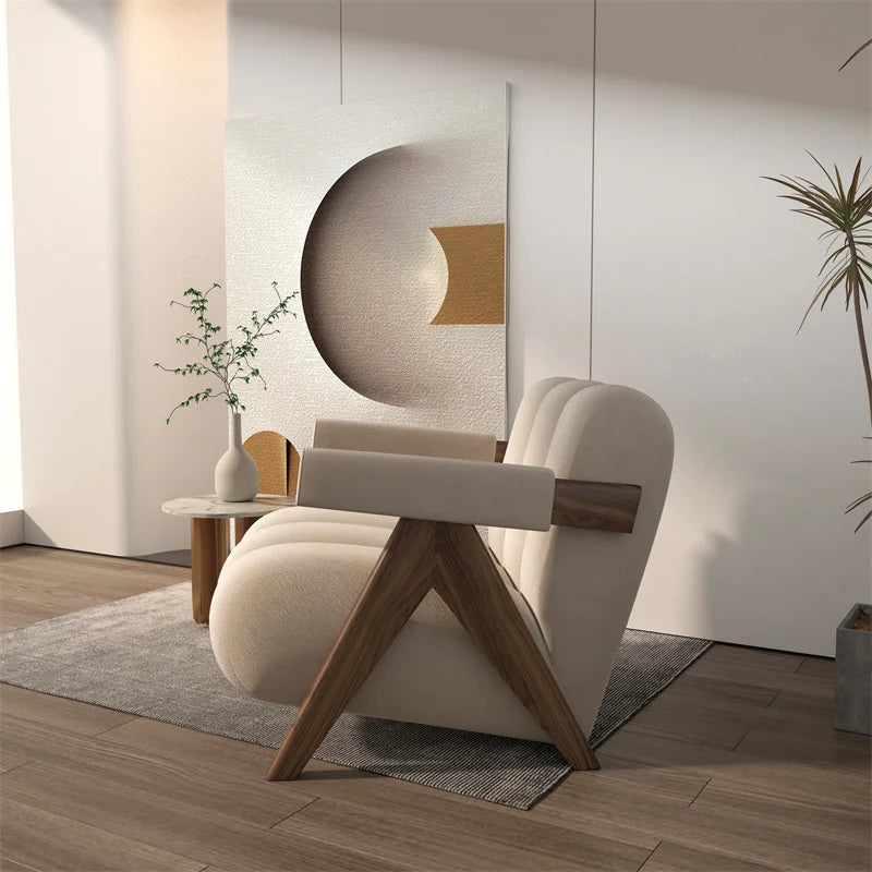 Nordic Wood Living Room Chairs Modern Living Room Sofas Home Balcony - Lorena Segura Design
