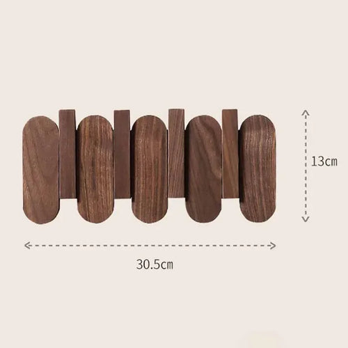 Luxury Wall Coat Rack Walnut Wood Clothes Dress Hanger Hooks Backpack - Lorena Segura Design Lorena Segura Design