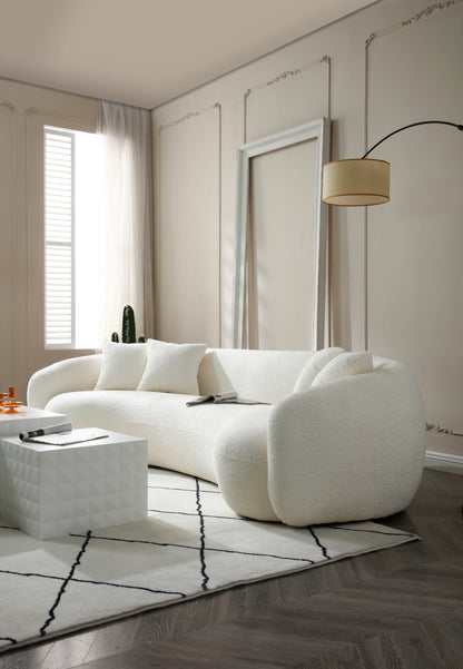 102'' 5-Seater Boucle Sofa Modern Sectional Half Moon Leisure Couch - Lorena Segura Design