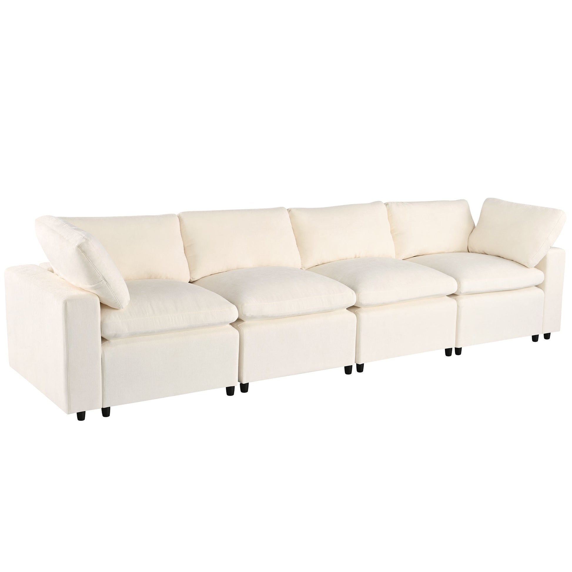 Upholstered Modular Sofa with  with Storage Space, USB Charge - Lorena Segura Design