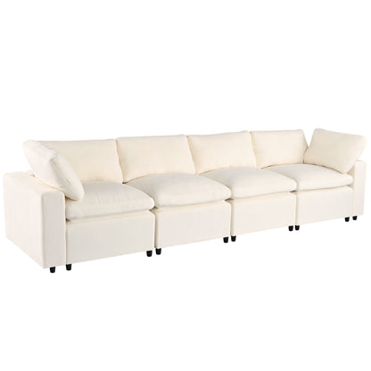 Upholstered Modular Sofa with  with Storage Space, USB Charge - Lorena Segura Design